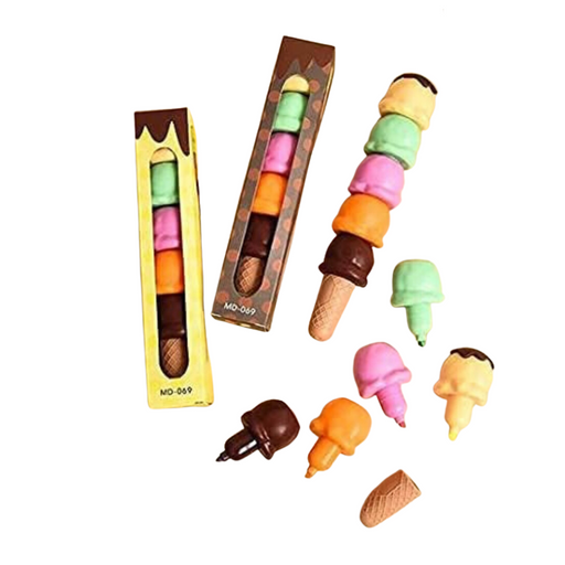 Cute Trendy Color Ice Cream Softy shape Highlighter Marker Mini Pen (1 Quantity) - eLocalshop