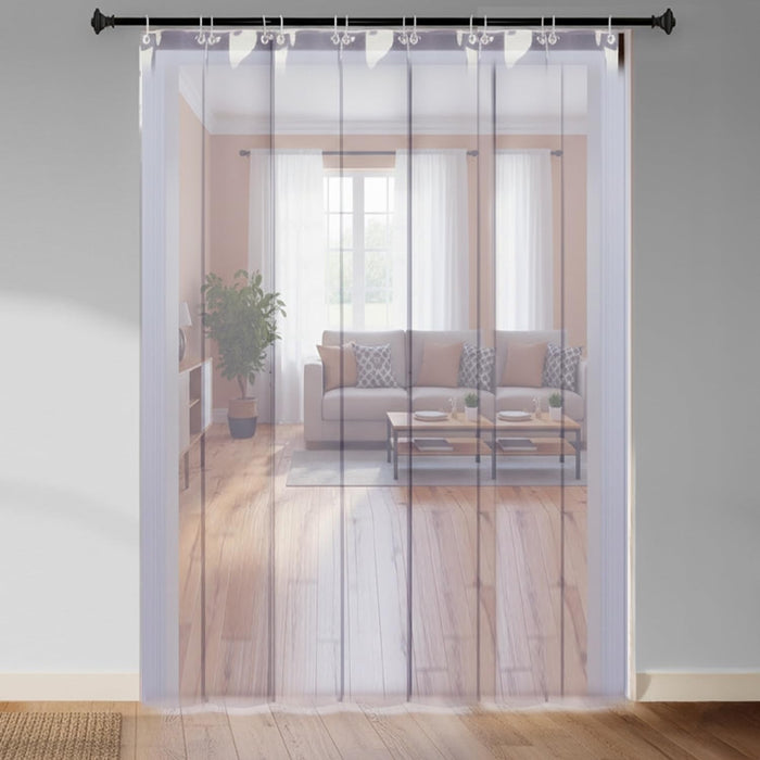 The Furnishing Tree Transparent PVC AC Strip Curtain 7 Ft Long – Set of 6 Strips (8 Inch / 20.32 cm Width Each), 1mm Thickness Door Curtain for Home, Balcony & AC Room