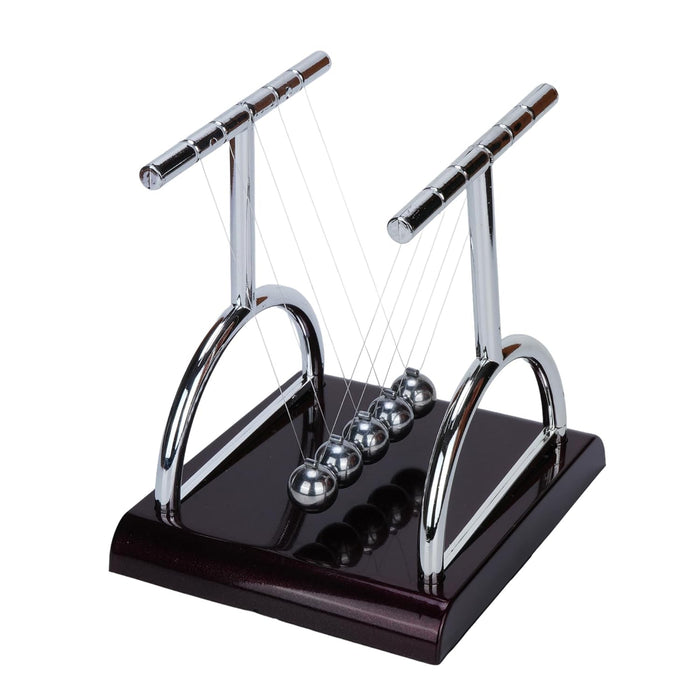 Perpetual Motion Machine Kinetic Sculpture | Swinging Balls Pendulum for Office Decor | Metal Newton's Cradle Stress Relief Gadget for Adults & Kids