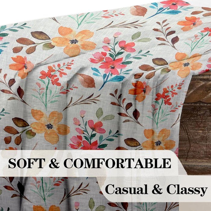 Cortina Linen Polyester Printed Curtains Set of 2, Curtain for Doors Home Decor Items for Living Room Bedroom