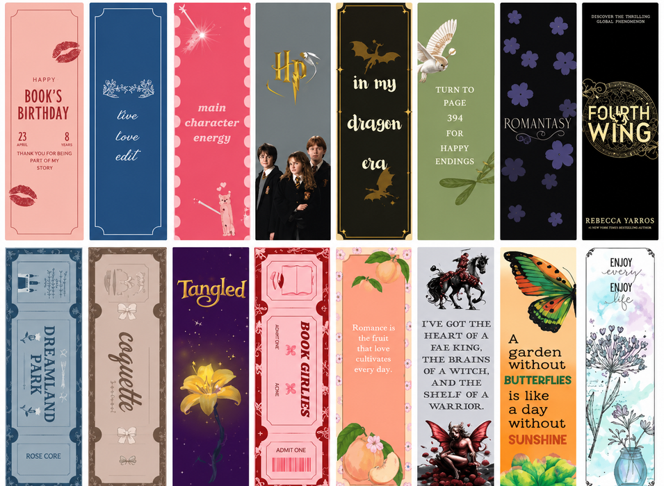 Aesthetic & Motivational Bookmarks  Premium Matte Finish | Pack of 16