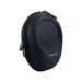 A black oval-shaped hard protective carrying case with a zipper closure and a small white 'amazon basics' logo on the front, shown on a plain white background.