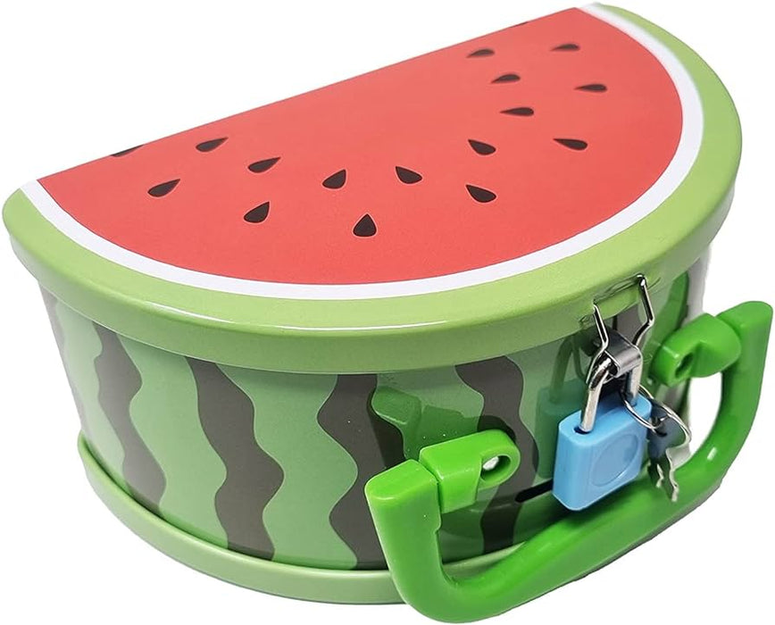 Watermelon Coin Bank with Lock and Keys|Fruit Shape Piggy Bank|Coin Bank (Multicolor)