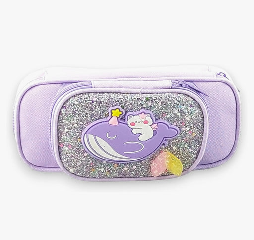 Large Capacity Glitter Pencil Pouch with Tail Hanging | - eLocalshop