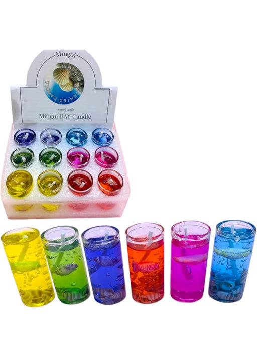 Scented pencil gel candles (multicolor , pack of 12 small) - eLocalshop