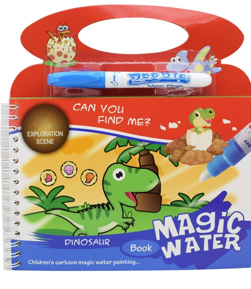 Dinosaur Theme Reusable Magic Water Painting Book Magic Doodle Pen Kids Coloring Magic Book Water Painting for Kids - eLocalshop