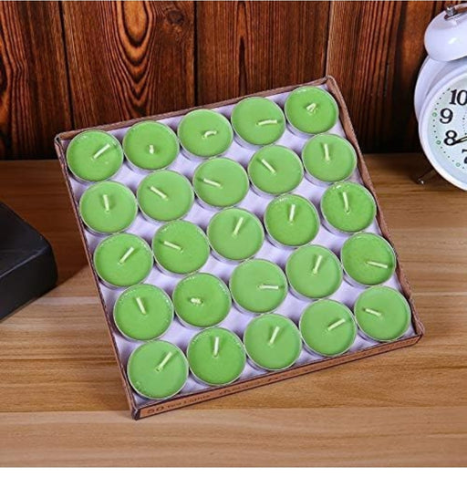 Wax Green Tealight Candles Pack of 25pcs (Green Colour) - eLocalshop