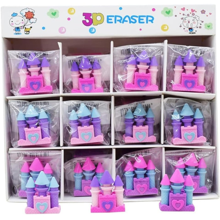 Set of 18 Pcs Castle Eraser Set, Cute Kawaii Stationery Set, Birthday Return Gifts for Kids - eLocalshop