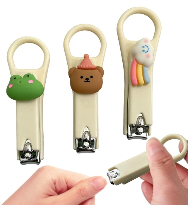 Nail cutter Cute Cartoon Style Attractive designed for Kids & Unisex Adult (Pack of 3) (Beige) - eLocalshop