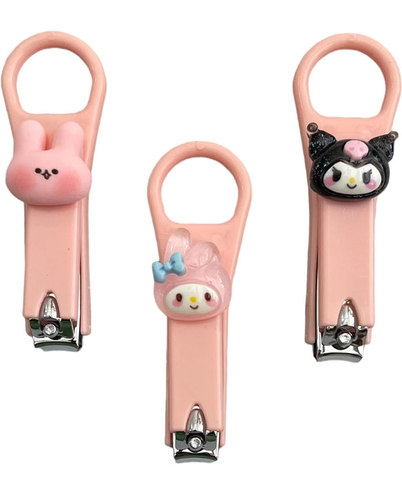 Nail cutter Cute Cartoon Style Attractive designed for Kids & Unisex Adult (Pack of 3) (Pink) - eLocalshop