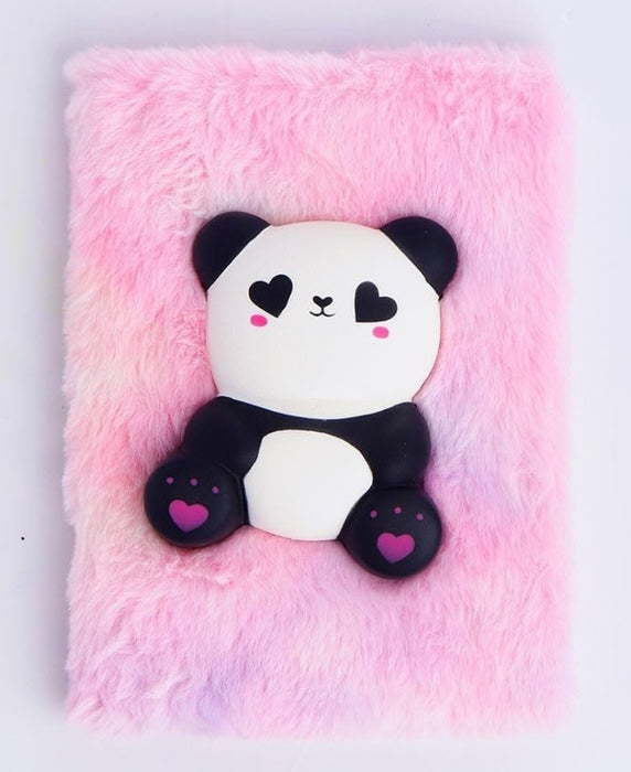Panda Diary for Girls, 3D Squishy Plus Fur Destress - eLocalshop