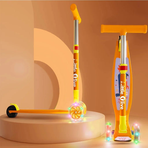 Little Olive Tikes 4 Level Height Adjustable Scooter for Kids with LED Lights (Orange) - Refurbished - eLocalshop
