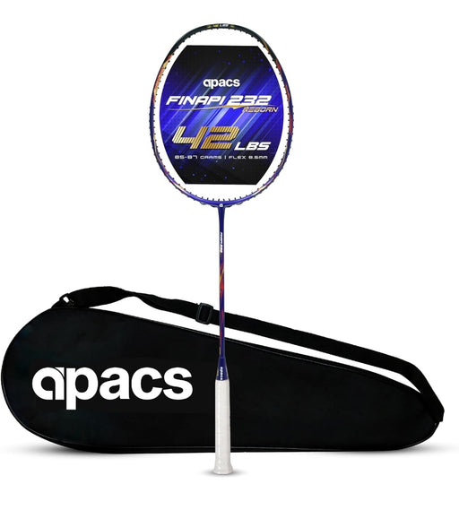 Apacs Finapi 232 Reborn (Unstrung, 42 LBS Mega Tension, World's Toughest Frame) Power Series Badminton Racket | Made with 100% Japanese Ultra Graphite Badminton Racquet with Full Cover (Blue) - eLocalshop