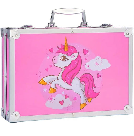 Art Supplies Set for Kids, 2 Layers Drawing Supplies, Portable Aluminum Case Art Kit, Great Gift for Kids Boys Girls.  (pink Unicorn.) (Pink) - eLocalshop