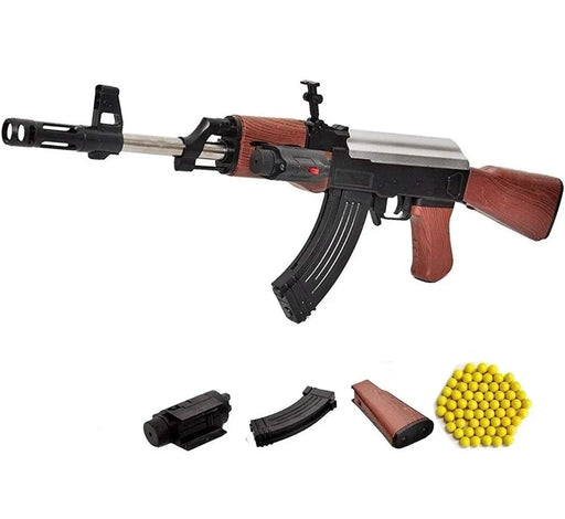 Ak 47 Toy Gun/Shooting Gun for Kids with Laser Light and 500 Bullets Guns & Darts,Brown - eLocalshop