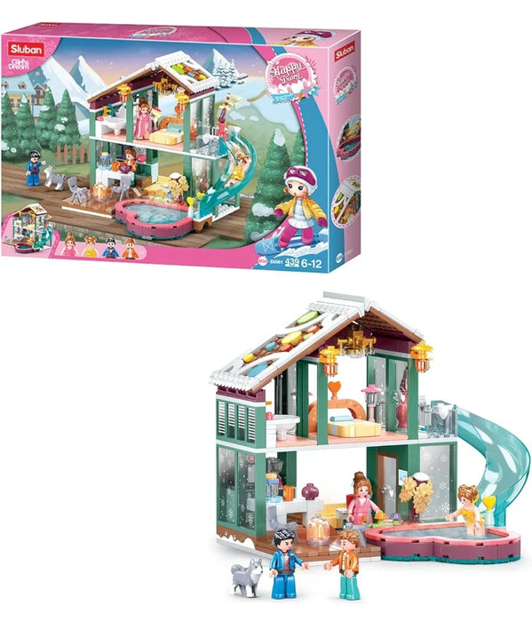 Playzu Sluban Happy Diary (Winter Travel in Snow) - Resort 439 Pcs Building Blocks Kit for Boys and Girls Aged 6 Years and Above - eLocalshop