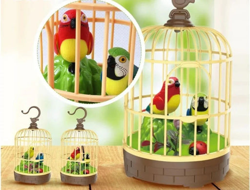 GRAPHENE Singing Moving Chirping Beautiful Electronic Bird Pet Toy in Cage Hanging cage with Music Singing Moving Chirping for Kids for Home Decor/Living Room/Garden (Multicolour) - eLocalshop