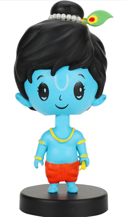 Webby Lord Shri Krishna Bobblehead Toys for Kids | Decoration Items for Home Décor, Car Dashboard, and Office Table | God Statue for Festival | Diwali | Birthday Gift for Kids, Family and Friends