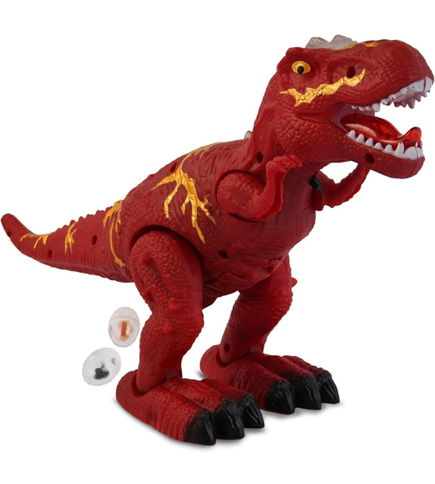 VGRASSP Egg Laying Dinosaur Toy with Light, Sound, Music and Movements Robotic Action Figure Battery Operated Creature Model Toy for Kids - Multicolor