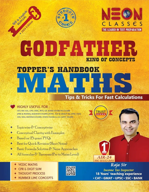 Godfather Maths Book Topicwise and Conceptwise by RAJA SIR for SSC CGL, CHSL, CPO, MTS, GD, Railway and other Competitive Exams - eLocalshop