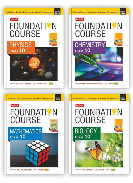 MTG Foundation Course Class 10 Physics Chemistry Mathematics & Biology Book (Set of 4) For IIT JEE NEET NSO Olympiad NTSE NVS KVPY & Boards Exam | Based on NCERT Latest Pattern 2024-25 [Paperback] MTG Editorial Board - eLocalshop