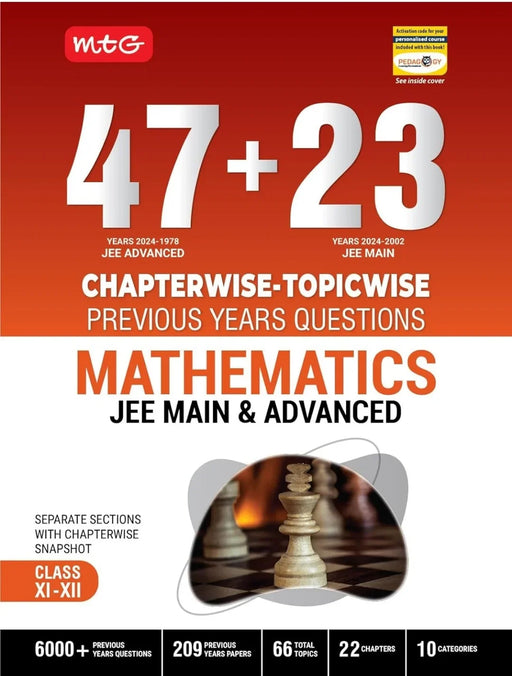 MTG 47 + 23 Years JEE Main (2024-2002) and JEE Advanced (2024-1978) Chapter-wise Topic-wise Previous Years Solved Question Papers Mathematics Book � JEE PYQ Question Bank For 2025 Exam [Paperback] MTG Editorial Board - eLocalshop