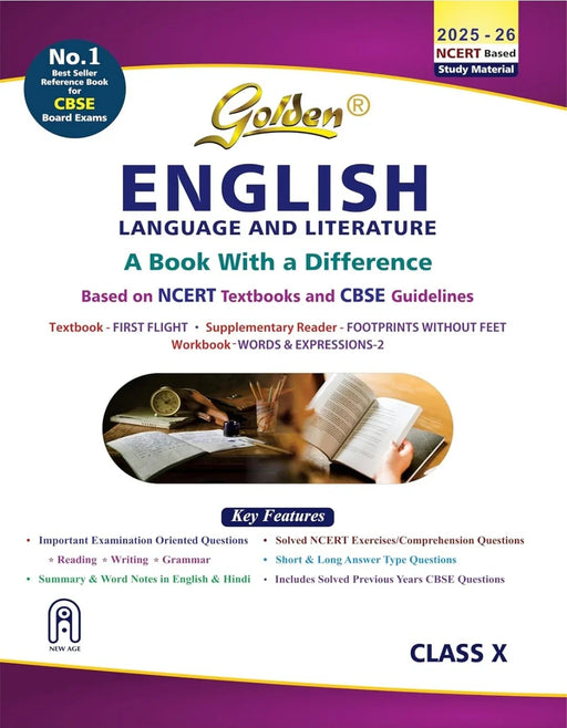 Golden English Language and Literature: Based on NEW NCERT First Flight and Footprints without feet for Class - 10 - eLocalshop