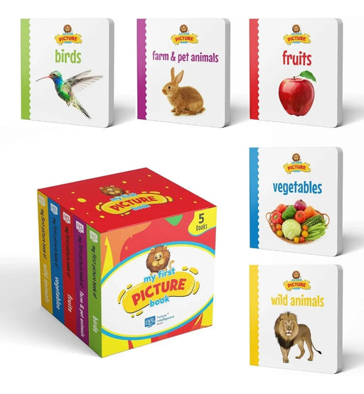 Early Learning My First Picture Book - 5 set Pack - birds, wild animals, fruits, vegetables, farm & pet animals - eLocalshop