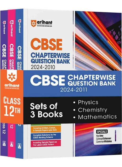 Arihant CBSE Chapterwise Question Bank | Physics | Chemistry | Mathematics | (2024-2010) With Solutions For Physics, Chemistry, Mathematics Class 12th - eLocalshop