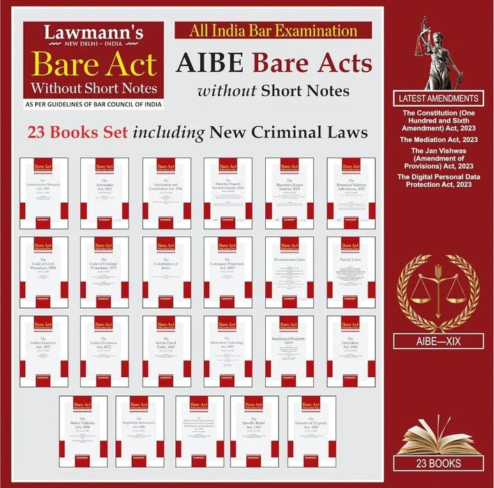 AIBE Bare Acts without Notes | 23 Books Set Combo | 45+ Acts including New Criminal Laws - eLocalshop