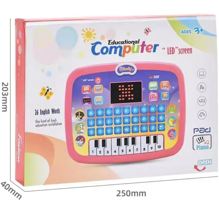 Kid Educational Computer with Piano/Tablet Toddler Learning Pad Interactive Toy with Screen -Educational Toys Fun Gifts -Music/Piano/ABC/Numbers/Words/Spell/Animals - for Boys&Girls 3+ - eLocalshop