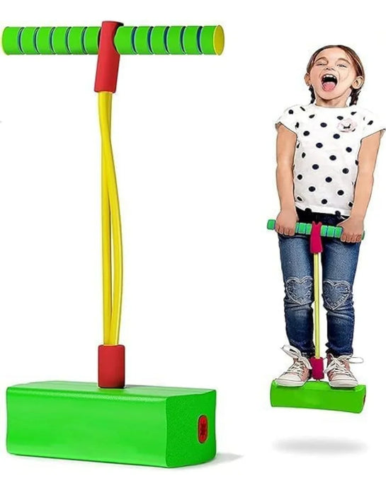 Pogo Stick Toys for Boys Girls, Foam Pogo Jumper for Kids Gifts Outdoor Toys for Toddlers Age 3 and Up Garden Toys Boys Girl Gifts | Pogo Jump Makes Pop Sounds (Green)