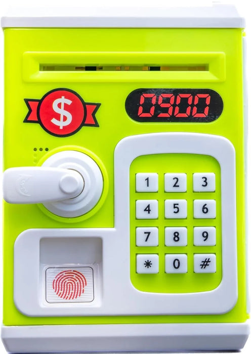 Piggy Bank for Kids with Password Lock and Finger Print Smart Sensor | Electronic Money Saving Box with Light and Sound | Gullak Digital Mini ATM Toy for Boys & Girls for 5-12 Years
