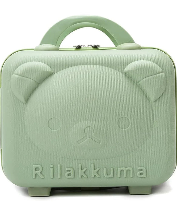 Portable Hard Shell Cosmetic Travel Case, Small Travel Hand Luggage with Elastic Band, Mini ABS Carrying Makeup Case Suitcase (T-Light Green)