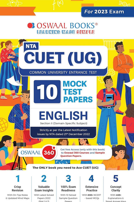 Oswaal NTA CUET (UG) 10 Mock Test Sample Question Papers Language English (For 2023 Exam)
