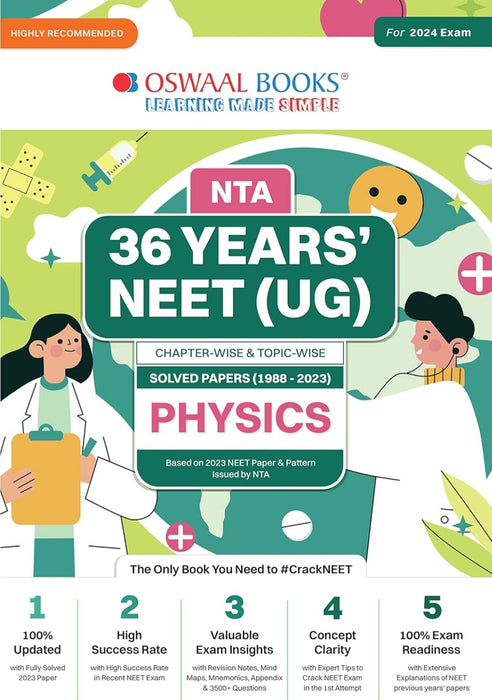 Oswaal NTA 36 Years' NEET (UG) Chapterwise and Topicwise Solved Papers (1988-2023) Physics (For 2024 Exam)