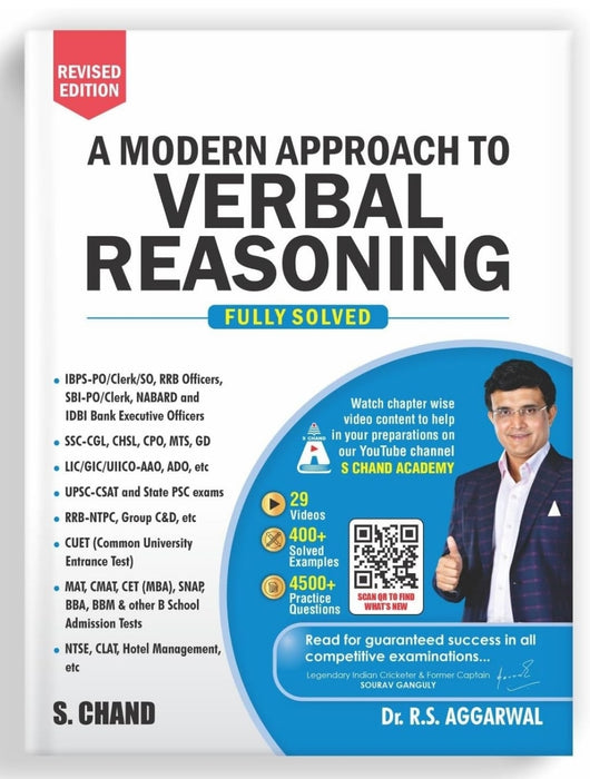 A Modern Approach to Verbal Reasoning | 29 Videos, 400+ Solved Examples, 4500+ Practice Questions | IBPS Bank PO, Clerk, SSC CGL CHSL, UPSC CSAT, Railway NTPC Group C & D, MAT, CAT - 2025 Exam Book
