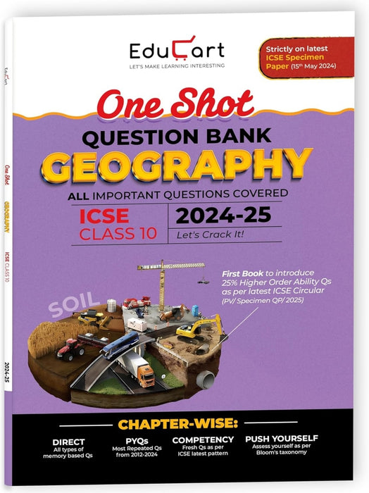 Educart ICSE Class 10 Geography One Shot Question Bank 2025 for 2024-25 Exam
