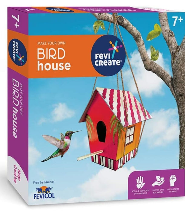 Pidilite Fevicreate Fun Loving & Learning Kit for Kids Birthday Party, Return Gift, Christmas Gift, School Nursery (Pack of 5, Bird House) 7 Year & Above