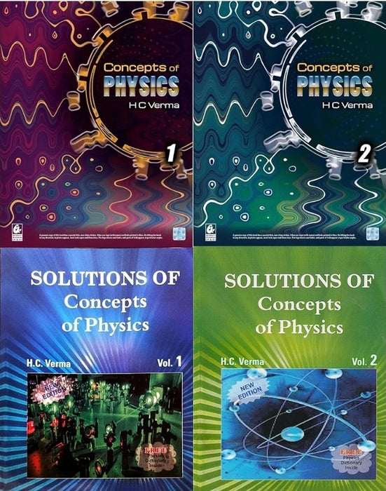 Concept of Physics by H.C Verma Part I & II with Solutions of both the Volumes Set of 4 Books