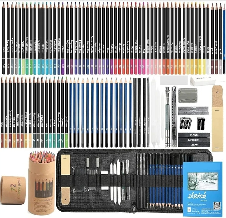 Corslet 110 Pc Sketching Kit for Artists | Drawing Pencils, A5 Sketch ...