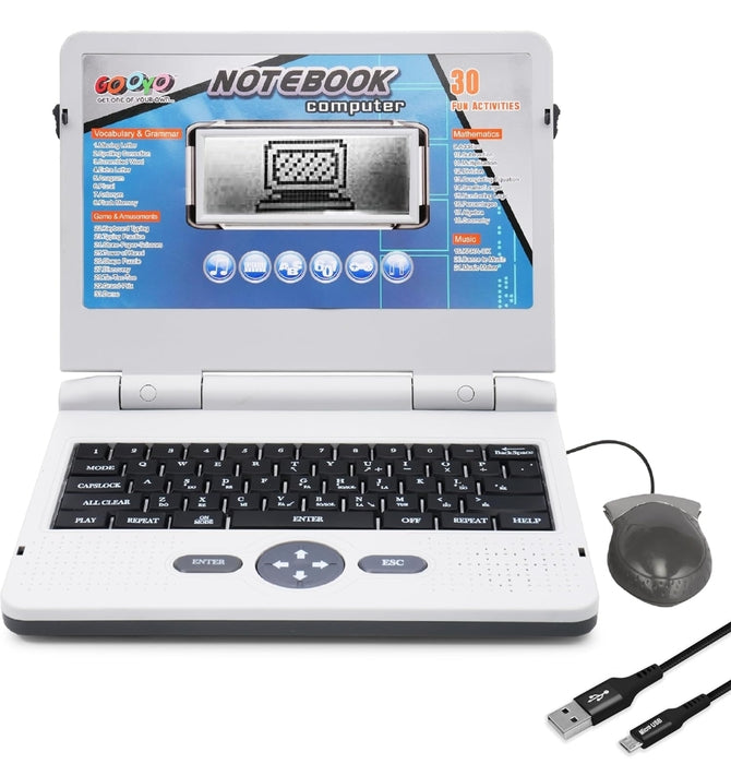 Gooyo GY1041 Plug & Play Notebook Computer Toy with 30 Fun Activities | Educational Toy Laptop for Kids