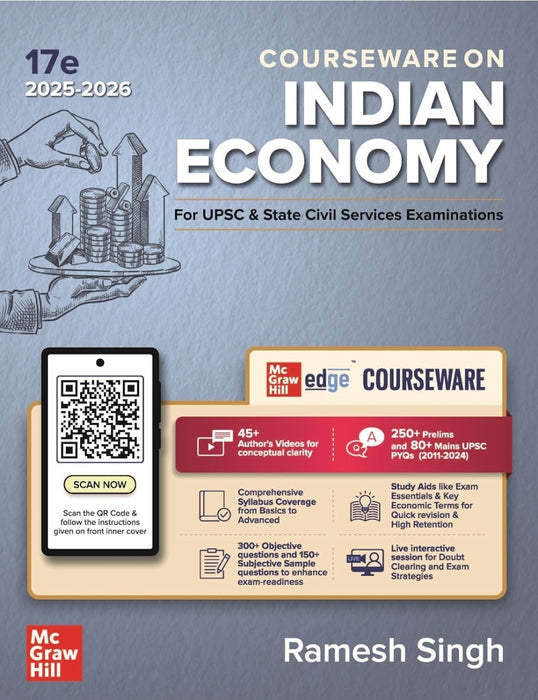 Indian Economy Courseware, 17e by Ramesh Singh for UPSC CSE 2025-26 | 250+ Solved Online Prelims PYQs (2011–2024) | 80+ Online Mains PYQs (2013–2024)