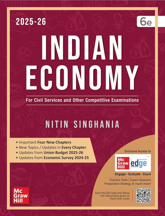 Indian Economy, 6e by Nitin Singhania (IAS) for UPSC CSE 2025-26 | Chapter-wise Previous Years' Questions (2010-24)