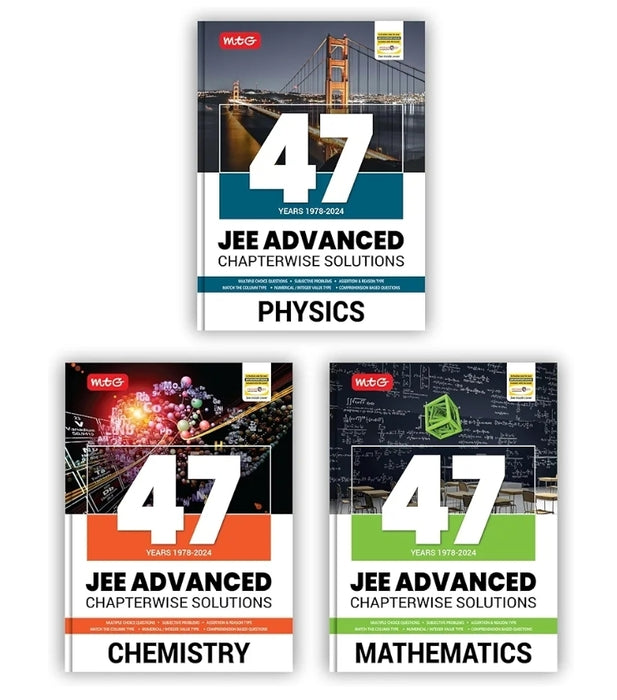 MTG 47 Years JEE Advanced (1978-2023) Chapter-wise Previous Years Solved Question Papers Physics, Chemistry & Mathematics