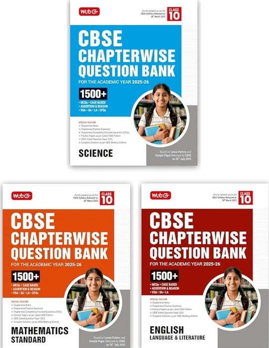 MTG CBSE Chapterwise Question Bank Class 10 Mathematics Standard For 2026 Board Exam | As Per Latest CBSE Syllabus Released on 28 March 2025