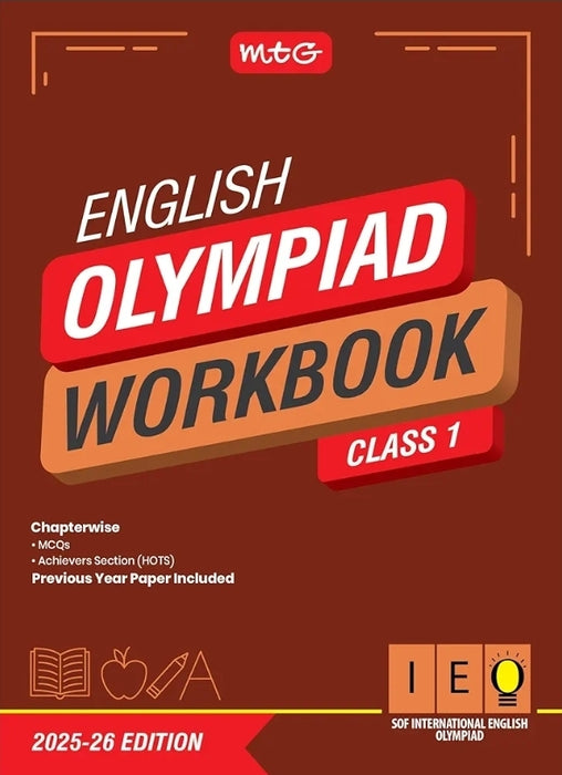 MTG International English Olympiad (IEO) Workbook Class 1 - Chapterwise MCQs, Previous Years Solved Paper & Achievers Section - SOF Olympiad Books For
