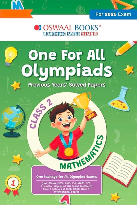Oswaal One for All Olympiads Chapter-wise Previous Years' Solved Papers, Prep-Guide Class 2 Mathematics For 2025 Exam