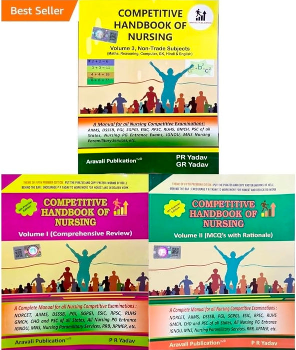 PR Yadav - Competitive Handbook of Nursing - Vol 1 + 2 + 3 | Set of 3 Books | Updated for 2025 Exams