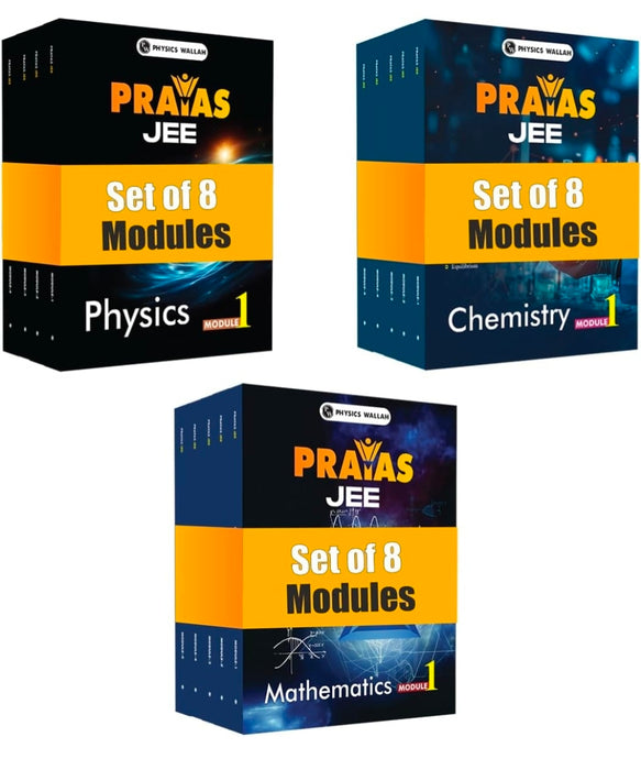 PW Prayas For JEE Main & Advanced Droppers Physics, Chemistry and Mathematics Modules with Solutions Combo Set of 24 Books (2025 Edition) [Paperback]